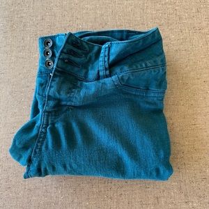 Turquoise skinny jeans